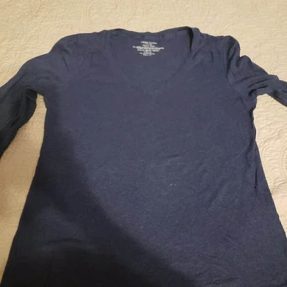 Faded Glory Long Sleeve V-Neck layering tee - Heather Blue Size LG - Picture 1 of 8